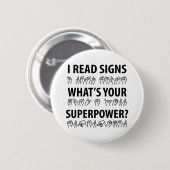 私は読シンボルや象徴あなたの超能力手話は何か 缶バッジ (正面&裏面)