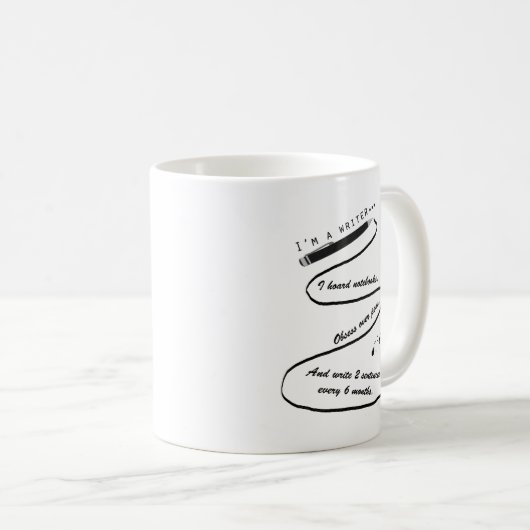 私は読書が好きな作家の作家のギフト11ozのマグです コーヒーマグカップ (正面右)