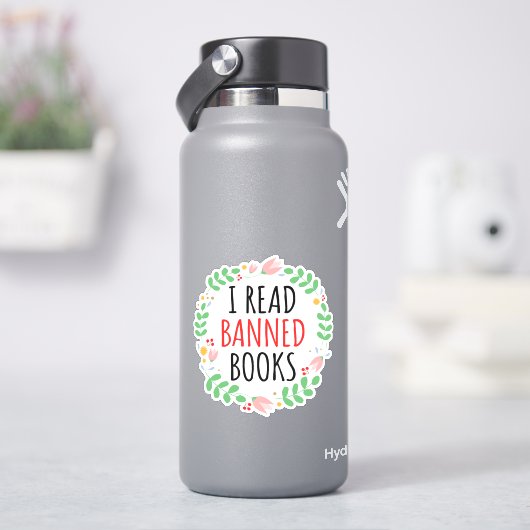 私は読本引用文を禁止おもしろいした シール (HydroFlask)