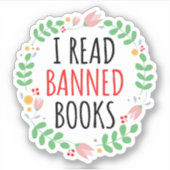 私は読本引用文を禁止おもしろいした シール (正面)