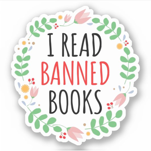 私は読本引用文を禁止おもしろいした シール (正面)