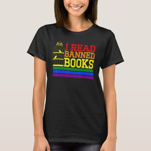 私は読本読図書館を禁止した Tシャツ (正面)