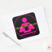 私は読禁書：ピンクの読アイコン スクエアシール (封筒)