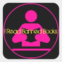 私は読禁書：ピンクの読アイコン スクエアシール