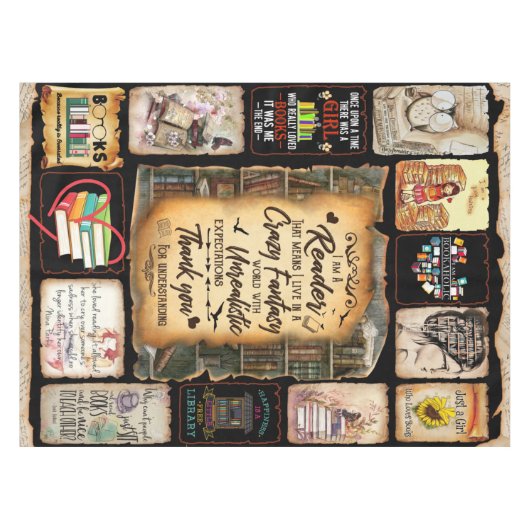 私は読者で、つまり私はファンタジーに住んでいるの熱狂するです テーブルクロス (正面(横))