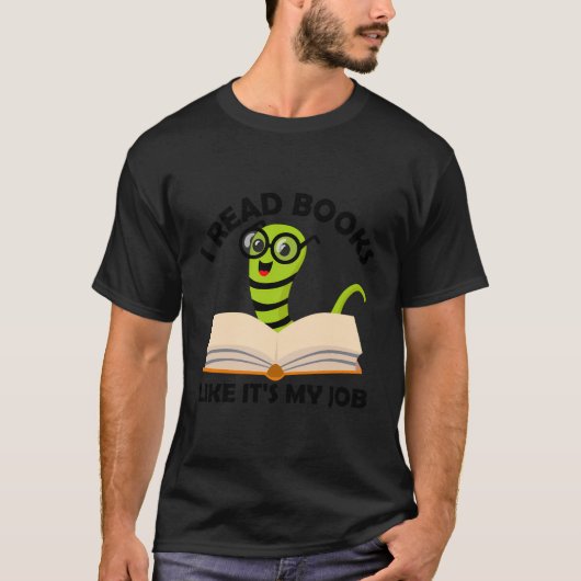 私は読自分の仕事の司書のBのよう読に本を書く Tシャツ (正面)