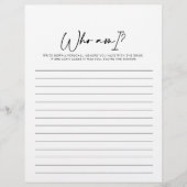 私は誰がブライダルシャワーモダンゲーム (正面)