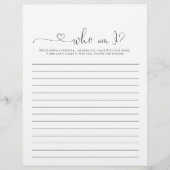 私は誰が私のスクリプトファンシーブライダルシャワーゲーム (正面)