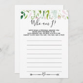 私は誰が私のブライダルの赤ちゃんシャワーゲーム 招待状 (正面/裏面)