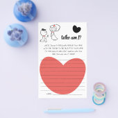 私は誰だ？のカップル結婚ブライダルシャワーゲームカード チラシ (シングル)