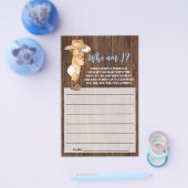 私は誰？ リトルカウボーイ ピンク ベビーシャワー ゲームカード チラシ (シングル)