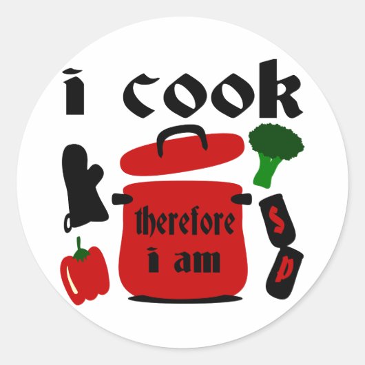 私は調理師なので、私は大きな赤いポットと蓋を持っている ラウンドシール (正面)