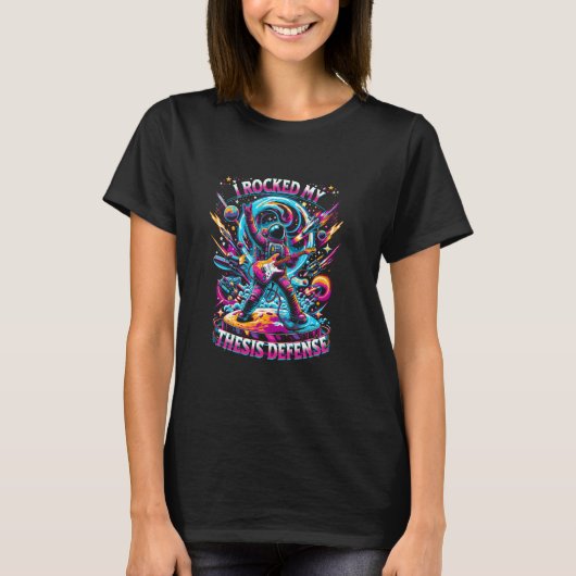 私は論文の防衛の論文の防衛のプレゼントを揺り動かした Tシャツ (正面)