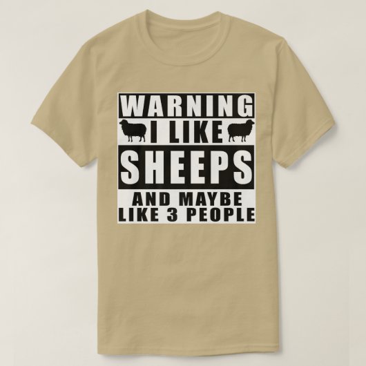 私は警告シープが好きで、おそらく3人の農場が好き Tシャツ (デザイン正面)