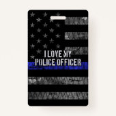 私は警察官が好きです細い青い線動揺して バッジ (正面)