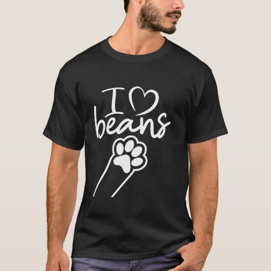 私は豆かわいいねこ犬の足の猫好き猫が大好き Tシャツ (正面)