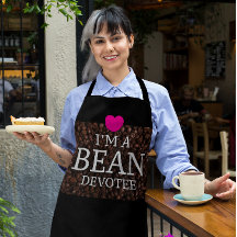 私は豆の愛好家、コーヒープリントのエプロン