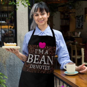 私は豆の愛好家、コーヒープリントのエプロン エプロン