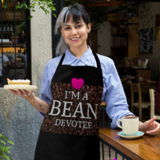 私は豆の愛好家、コーヒープリントのエプロン エプロン