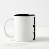 私は豆腐ビーガンユーモアおもしろいが大好き ツートーンマグカップ (左)