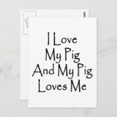 私は豚が好きで、豚は私を愛している ポストカード (正面/裏面)