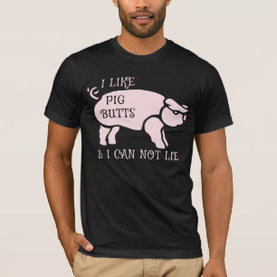 私は豚のお尻が好きで、ライブラックスジルトできない Tシャツ