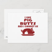 私は豚のお尻が好きで、私は嘘をつかない、大きなお尻 ポストカード (正面/裏面)