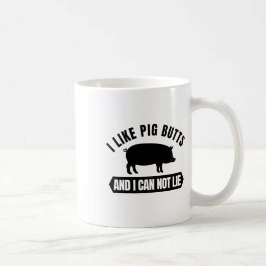 私は豚のお尻が好きで、Bbqグリリおもしろいーが嘘つかない コーヒーマグカップ (右)