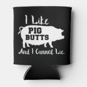 私は豚のお尻が好きで、Bbqファンは嘘をつかない 缶クーラー (正面)