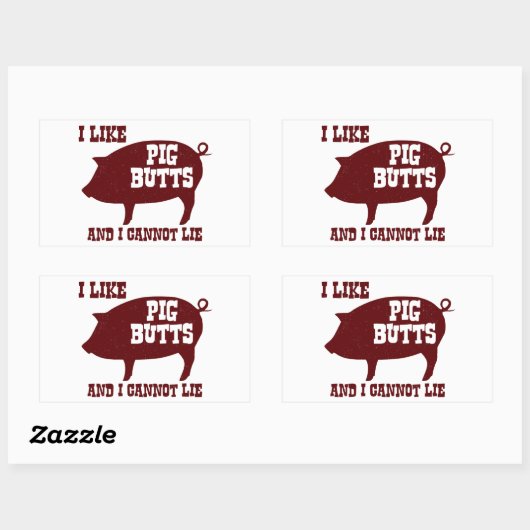 私は豚のお尻が好きで、BBQベーコンは嘘をつけない 長方形シール (シート)