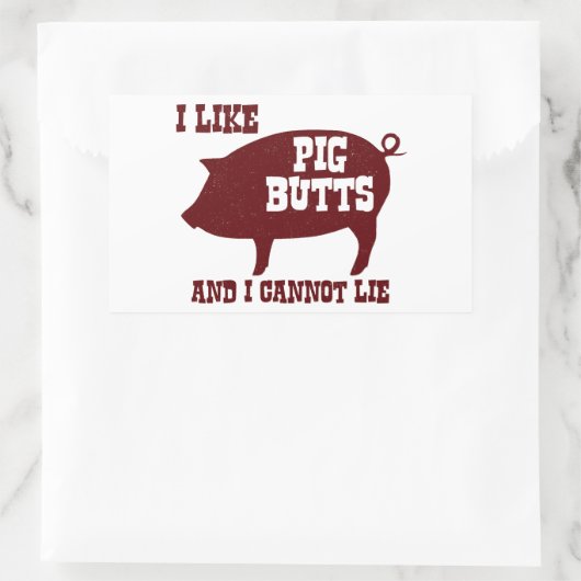 私は豚のお尻が好きで、BBQベーコンは嘘をつけない 長方形シール (バッグ)