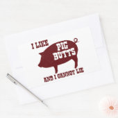 私は豚のお尻が好きで、BBQベーコンは嘘をつけない 長方形シール (封筒)