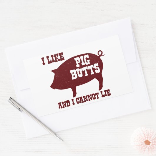私は豚のお尻が好きで、BBQベーコンは嘘をつけない 長方形シール (封筒)