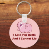 私は豚のお尻キーチェーンが好き キーホルダー (正面)