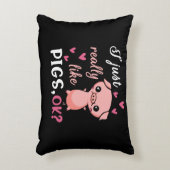 私は豚のかわいい家畜豚本当に好き アクセントクッション (正面(垂直))