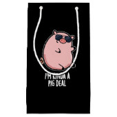 私は豚の取り引き動物のプンおもしろいダークBGだ スモールペーパーバッグ (正面)