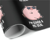 私は豚の取り引き動物のプンおもしろいダークBGだ ラッピングペーパー (ロールコーナー)