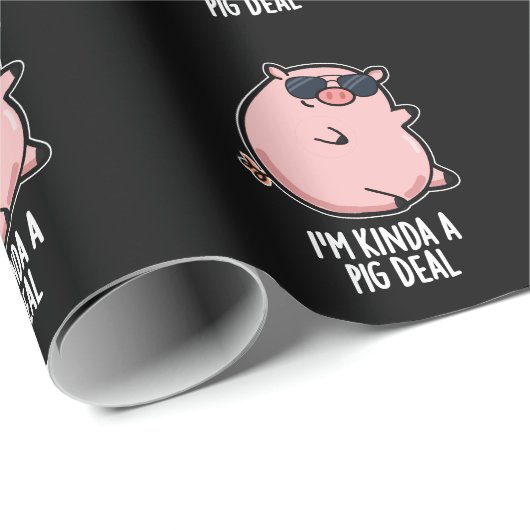 私は豚の取り引き動物のプンおもしろいダークBGだ ラッピングペーパー (ロールコーナー)