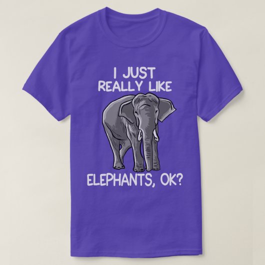 私は象が本当に好き1 Tシャツ (デザイン正面)