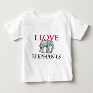 私は象を愛します ベビーTシャツ