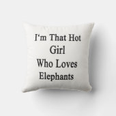 私は象を愛するその熱い女の子です クッション (裏面)