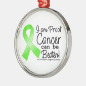 私は負けることができる非ホジキンリンパ腫の証拠である メタルオーナメント (左)