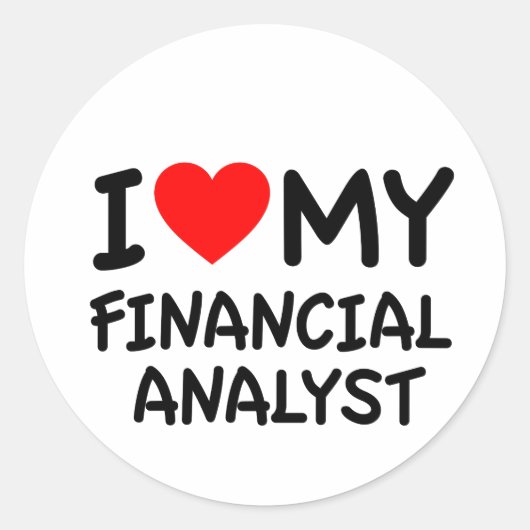私は財務アナリストが大好きだ ラウンドシール (正面)