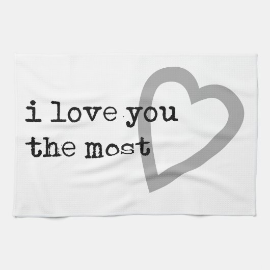 私は貴方が一番可愛いハート キッチンタオル (横)