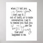 私は貴方の引用文結婚のアニバーサリーギフトが大好き ポスター (正面)