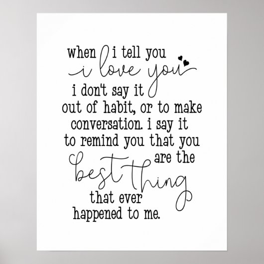 私は貴方の引用文結婚のアニバーサリーギフトが大好き ポスター (正面)