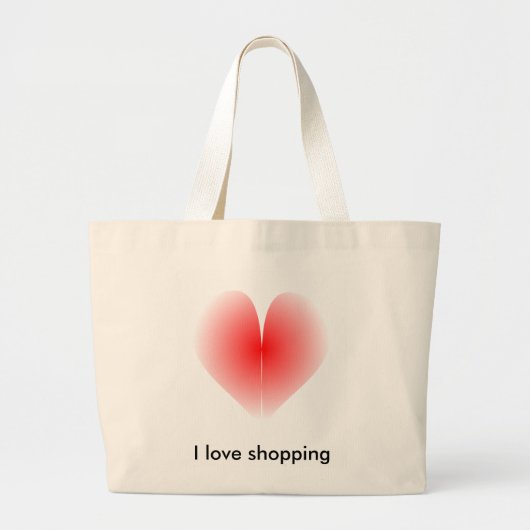私は買い物バッグが大好きだ ラージトートバッグ (正面)