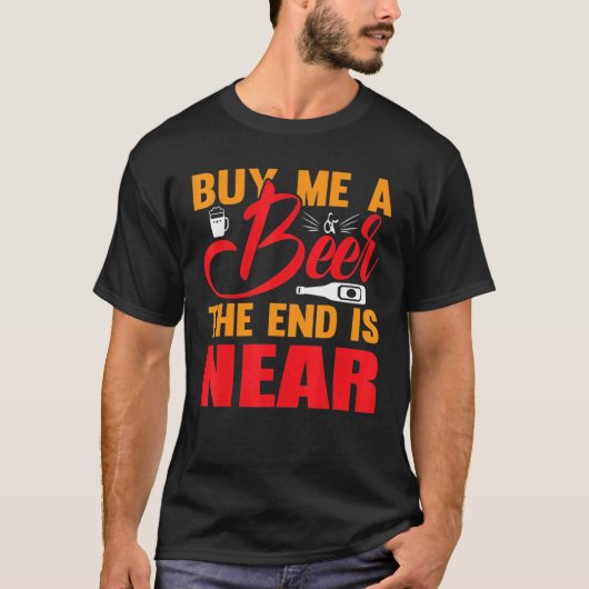 私は買ビールを飲み終わりが近い Tシャツ (正面)