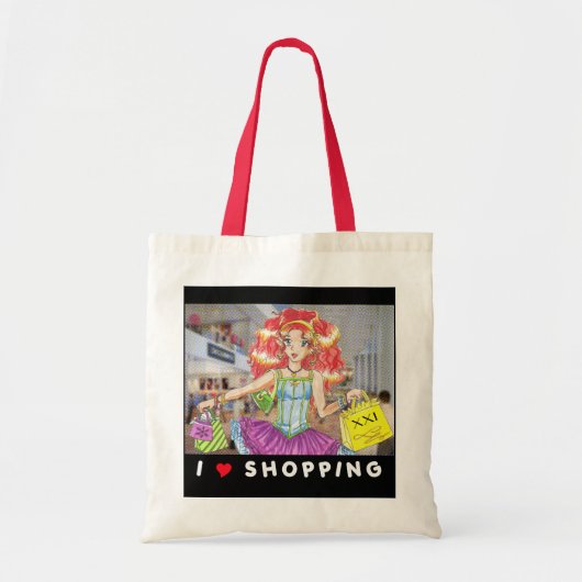 私は買物をすることを愛します トートバッグ (正面)