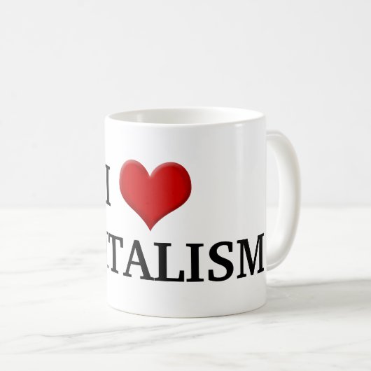 私は資本主義の保守的おもしろいな政治的なマグカップが大好き コーヒーマグカップ (正面右)